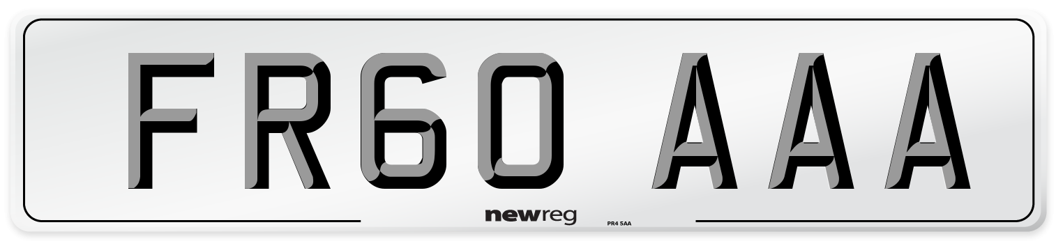FR60 AAA Number Plate from New Reg
